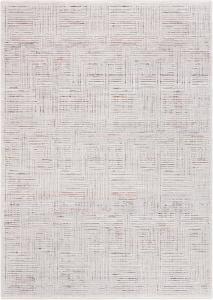 Ковер декоративный SAFAVIEH, 122 x 183 см, Harlow Collection, Ivory Grey & Rust, без линьки и простой в уходе, противоскользящий, идеален для помещений с высокой проходимостью: прихожая, гостиная, спальня (HAR105A)