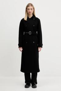 Пальто из смесовой шерсти Hugo, черный