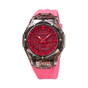 Часы Casio G-Shock Analog-Digital 2100 Series, арт. GA-2100-4A, прозрачный черный/розовый