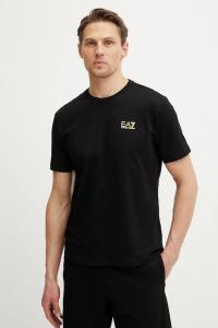 Хлопковая футболка Ea7 Emporio Armani, черный