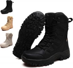 Зимние сапоги для женщин и мужчин, с круглым носком, водонепроницаемые, платформенные, на шнуровке, теплые, с толстым плюшевым/сетчатым подкладом, короткие ботильоны Generic, Black-No-Plush Lined 5 Women/4 Men