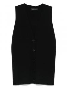 Жилет из смесового шелка ANINE BING, черный