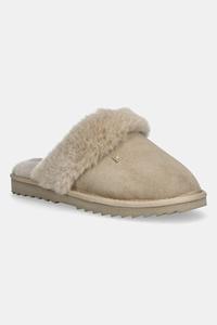 Тапочки из кожи TH SHEARLING HOUSE SHOE Tommy Hilfiger, бежевый