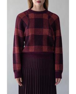 Женские пуловеры в клетку тартин SSKEIN, Aubergine