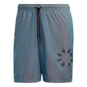Шорты originals st short hl logo colorful woven sports shorts gray blue Adidas, голубой