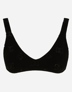 Джерси с флокированным покрытием и принтом логотипа dg по всей поверхности Dolce & Gabbana, черный