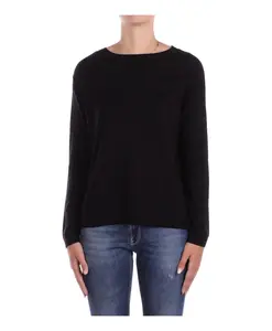 Черный шелково-хлопковый свитер в стиле выходного дня Max Mara, черный