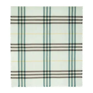 Шарф с бахромой Checked Burberry, синий