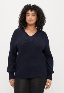 Джемпер ONLY Carmakoma CARLUCILLA GLITTER V NECK , Night Sky /Dark Blue