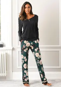 Пижама S.Oliver (2 шт.), со штанишками в цветочек, зеленый