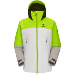 Термофлисовая ветровка 3 в 1 для мужчин Color Block, ветро- и влагозащитная, дышащая, маслоотталкивающая CAMEL, parrot зеленый/iridescent белый/desert серый/phantom черный