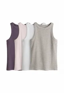 Комплект из 4 спортивных маек стандартного кроя The Set, Purple/Pink/White/Neutral Stripe