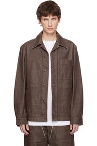 Джинсовая рубашка-куртка Dries Van Noten, коричневый