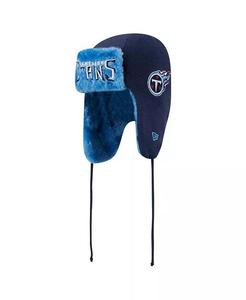 Мужская темно-синяя вязаная шапка Tennessee Titans Helmet Head Trapper New Era