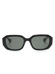 Солнцезащитные очки в геометричной оправе с декором Double G Gucci Eyewear, черный