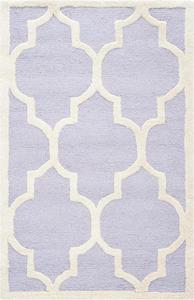 Ковер SAFAVIEH, 61 x 92 см, Cambridge Collection, Lavender & Ivory, ручной работы, марокканский узор, шерсть, идеально для помещений с высокой проходимостью: прихожая, гостиная, спальня (CAM134C)