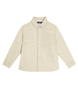 Рубашка la chemise boulanger из льна и хлопка Jacquemus Enfant, бежевый