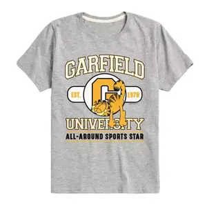 Футболка с принтом Garfield University для мальчиков 8-20 лет Licensed Character, серый