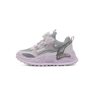 Низкие детские беговые кроссовки с противоскользящей подошвой для увеличения роста WARRIOR, серый/фиолетовый