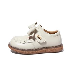 Snoffy Детские кожаные туфли с низким верхом, противоскользящие, черно-белые