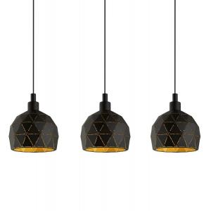 Подвесной светильник Eglo Roccaforte III, сталь - 3-х точечный - черный