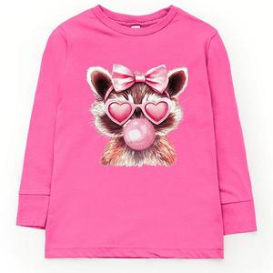 Футболка с длинным рукавом Valentine raccoon with bubblegum для малышей The Juniper Shop, Hot Pink