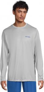 Мужская футболка Terminal Tackle PFG Fish с длинным рукавом Columbia, Cool Grey/Vivid Blue