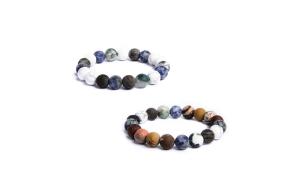 SHARK BABY Белый бирюзовый синтетический нефритовый браслет Unisex