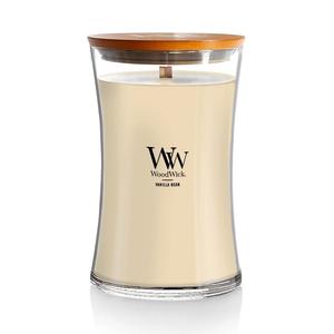 WoodWick Песочные часы с ванильными бобами, 21,5 унции. Свеча Баночка, цвет Light Brown