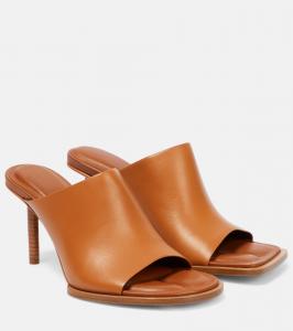 Кожаные мюли Les Mules Carrés Ronds Jacquemus, Light Brown