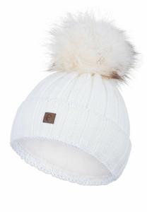 Шапка Faera WARME MIT INNENFUTTER UND BOMMEL, Weiß/White