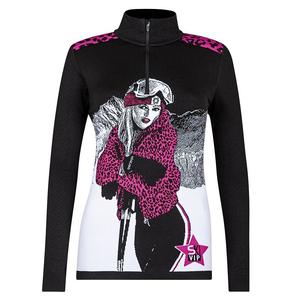 Свитер Newland Snowdrop с застежкой-молнией до середины груди (женский), Black/Super Pink