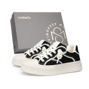 Износостойкие мужские кроссовки для скейтбординга MILLIE'S Millies, Black White All-Season
