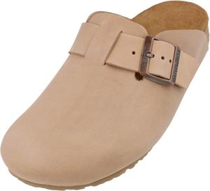 Сабо HAFLINGER Porto Elegant из кожи с резиновой подошвой и стелькой из пробки и латекса, универсальные, Taupe