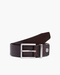 Мужской кожаный ремень с металлической булавкой Calvin Klein, коричневый