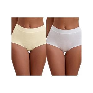 2 пачки женских шорт с высокой талией, утягивающим эффектом и эластичным поясом Inspire Chic, Beige White