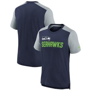 Молодежная футболка Nike Heathered College Navy/Heathered Grey Seattle Seahawks с названием команды с цветными блоками Nike