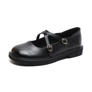 Туфли Мэри Джейн на плоской подошве 2,5 см женские QITUMAUL, Black[Heel Height 2.5Cm]