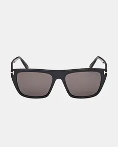 Прямоугольные мужские солнцезащитные очки из черного ацетата Tom Ford, черный