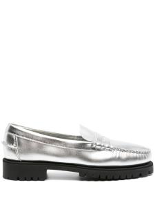 Sebago metallic-finish loafers, серебристый