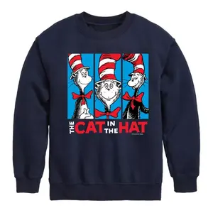 Мальчики 8-20 лет, флисовая толстовка с изображением кота в шляпе Доктора Сьюза. Licensed Character, синий
