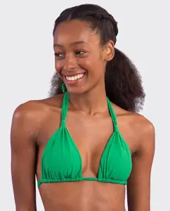 Однотонный лиф бикини с вырезом халтер и набивкой Río de Sol, зеленый