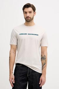 Хлопковая футболка Armani Exchange, бежевый
