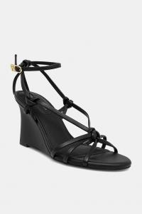 Кожаные сандалии Leather Knots Wedge Sandal Tommy Hilfiger, черный