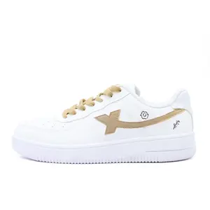 XTEP Кроссовки Air Force One с низким верхом для скейтборда, противоскользящие, износостойкие, женские, желтые, белые