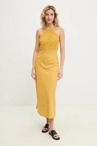 Платье с льняной тканью Answear.Lab, желтый