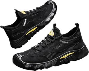 Мужские спортивные кроссовки с шнуровкой и низким верхом, закрытые повседневные удобные кроссовки из дышащей сетки, модные кроссовки для повседневной носки Qacksv, черный