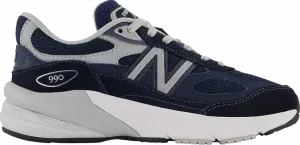 Кроссовки 990v6 Little Kid X-Wide 'Navy', синий