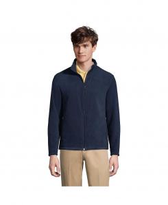 Мужская флисовая куртка средней плотности с молнией во всю длину для школьной формы Lands' End
