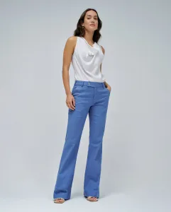 Женские расклешенные льняные брюки-чинос с высокой посадкой Salsa Jeans, синий